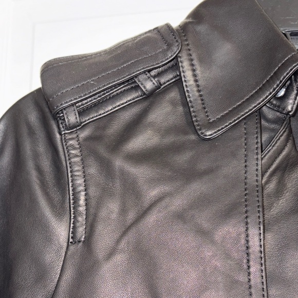 Vince Lamb Leather Cropped Trench - Picture 5 of 14